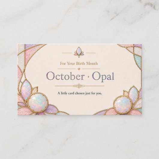 October Opal Birthstone Shop Card Visitekaartje