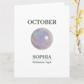October Opal Personalized Birthday Card Kaart (Gele Bloem)