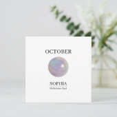 October Opal Personalized Birthday Card Kaart (Staand voorkant)