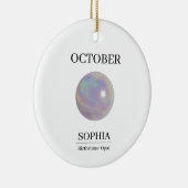 October Opal Personalized Birthday Card Keramisch Ornament (Rechts)