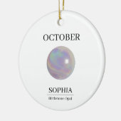 October Opal Personalized Birthday Card Keramisch Ornament (Links)