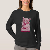 October pink kitty cute t-shirt (Voorkant)