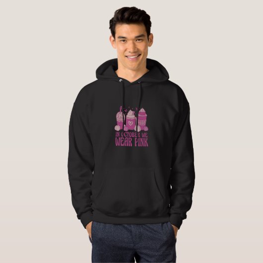 October pink wear coffe hoodie (Voorkant volledig)