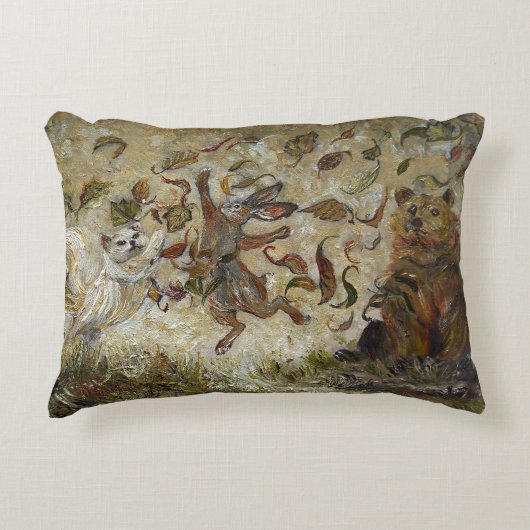 October Pret Whimsical Herfst Bosdieren Accent Kussen (Voorkant)