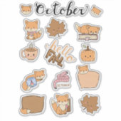 October stickerblad - Bosvossen en herfstmagie Sticker (Voorkant)