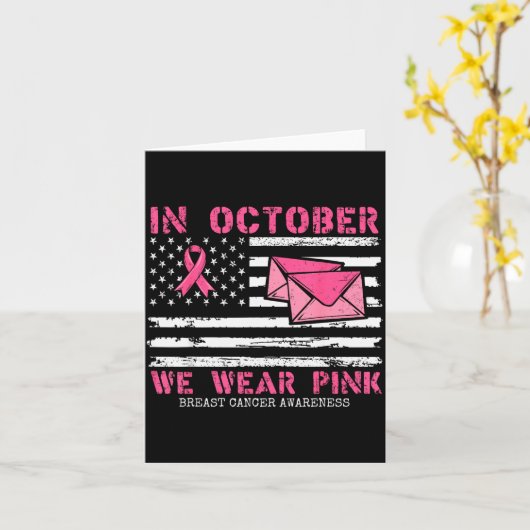 October We Wear Nk Breast Cancer Awareness Stal Wo Kaart (Gele Bloem)