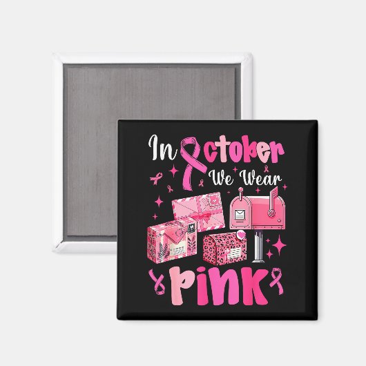 October We Wear Nk Breast Cancer Awareness Stal Wo Magneet (Voorkant / Achterkant)