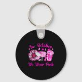 October We Wear Nk Breast Cancer Awareness Stal Wo Sleutelhanger (Voorkant)