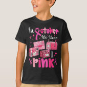 October We Wear Nk Breast Cancer Awareness Stal Wo T-shirt (Voorkant)