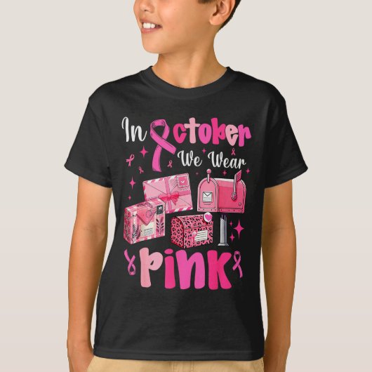 October We Wear Nk Breast Cancer Awareness Stal Wo T-shirt (Voorkant)