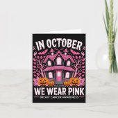 October We Wear Nk Breast Cancer Halloween Men Wom Kaart (Voorkant)