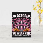 October We Wear Nk Breast Cancer Halloween Men Wom Kaart (Gele Bloem)