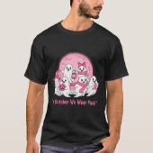 October We Wear Nk Ghosts Halloween Breast Cancer T-shirt (Voorkant)