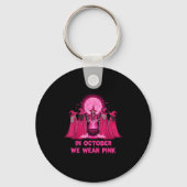 October We Wear Nk Witch Halloween Breast Cancer A Sleutelhanger (Voorkant)
