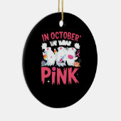 October We Wear Pink Nurse Breast Cancer Awareness Keramisch Ornament (Rechts)