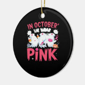 October We Wear Pink Nurse Breast Cancer Awareness Keramisch Ornament (Links)