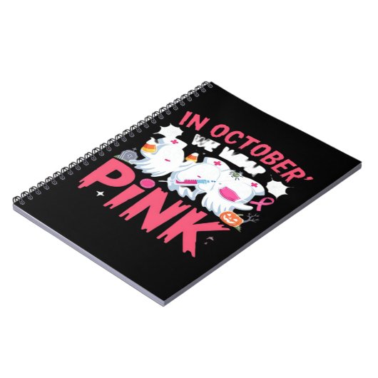October We Wear Pink Nurse Breast Cancer Awareness Notitieboek (Linkerzijde)