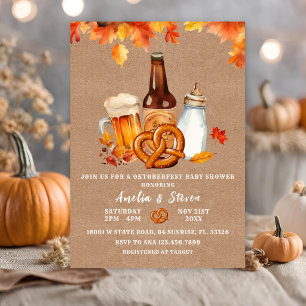 Octoberfest Bier & Flessen Baby Shower Uitnodiging