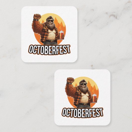 Octoberfest Bigfoot Vierkante Visitekaartje (Voorkant / Achterkant)