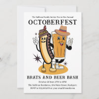 Octoberfest Brats and Beer Herfst Party Retro