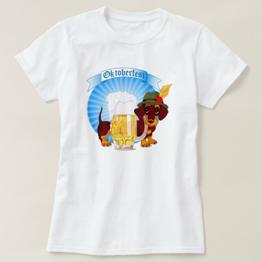 Octoberfest Dachshund T-Shirt (Design voorkant)