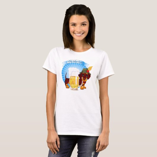 Octoberfest Dachshund T-Shirt (Voorkant volledig)