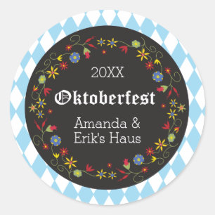 Octoberfest, Oktoberfest-Stickers - Aanpassen Ronde Sticker