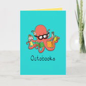 Octobooks - Octopus Reading Books Wenskaart Kaart (Voorkant)