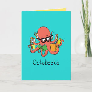 Octobooks - Octopus Reading Books Wenskaart Kaart