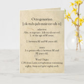 Octogenarian Dictionary Betekenis Happy 80th Kaart (Gele Bloem)