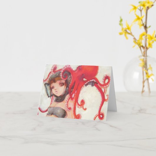 Octogirl Notecard Kaart (Gele Bloem)