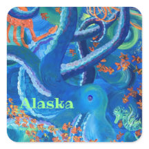 Octopacifica _ALASKA vierkante Sticker