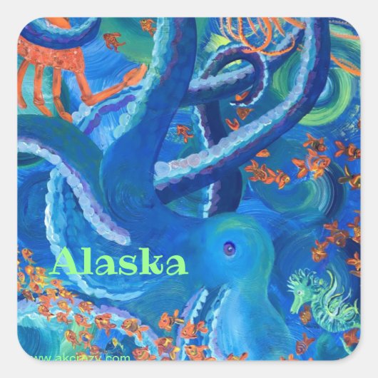 Octopacifica _ALASKA vierkante Sticker (Voorkant)
