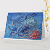 Octopalotus - Octopus met Lotus Wenskaart Kaart (Gele Bloem)
