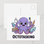 Octopasken in multitaskmodus briefkaart (Voorkant / Achterkant)