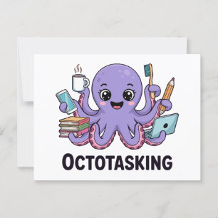 Octopasken in multitaskmodus briefkaart