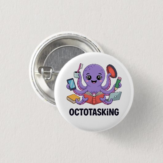 Octopasken in multitaskmodus ronde button 3,2 cm (Voorkant /achterkant)