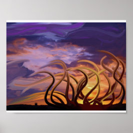 Octopi aan de hemel poster