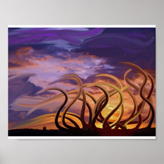 Octopi aan de hemel poster (Voorkant)