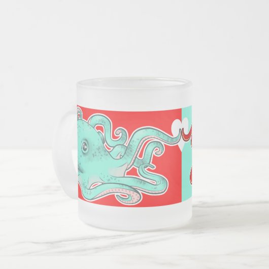 Octopi Attraction Matglas Koffiemok (Voorkant links)