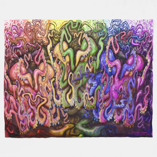 Octopi Fleece Blanket (Voorkant (Horizontaal))