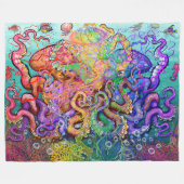 Octopi Fleece Blanket Deken (Voorkant (Horizontaal))