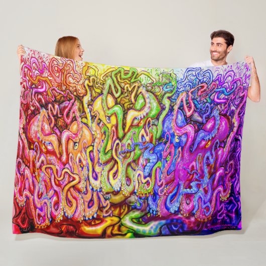 Octopi Fleece Blanket Deken (In situ)