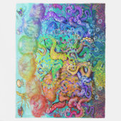 Octopi Fleece Dekbed Deken (Voorkant)