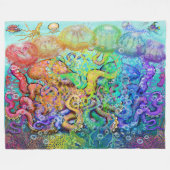 Octopi Fleece Dekbed Deken (Voorkant (Horizontaal))