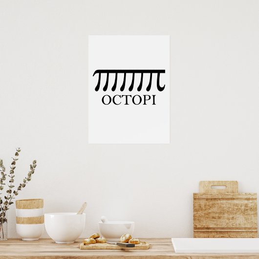 Octopi - Funny Pi Octopus Math Poster (Keuken)
