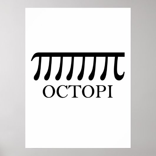 Octopi - Funny Pi Octopus Math Poster (Voorkant)