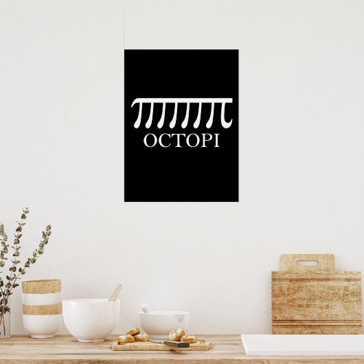 Octopi - Funny Pi Octopus Math Poster (Keuken)
