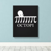Octopi - Funny Pi Octopus Wiskunde Canvas Afdruk (Insitu (Houten vloer))