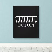 Octopi - Funny Pi Octopus Wiskunde Canvas Afdruk (Insitu (Houten vloer))